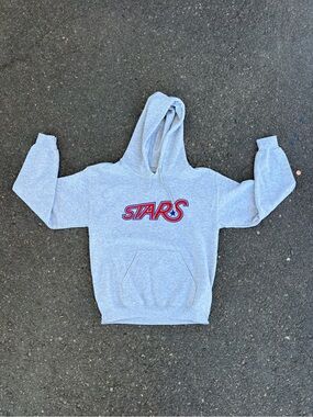 stars Gray Pullover Hoodie with Logo
